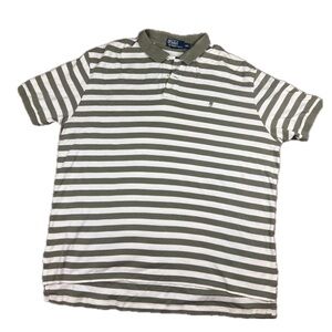 Polo by Ralph Lauren Olive and White Striped Shirt